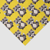 Waschbären-Muster-Design Gelb Seidenpapier (Ausschnitt)