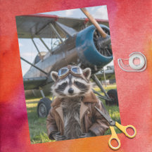 Waschbären-Pilot-Flugzeug Lustiger Geburtstag-Deco