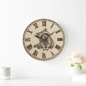 Waschbären-Wanduhr Große Wanduhr (Zuhause)