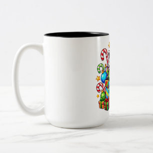 Waschbären-Weihnachtsgeschenke-Umzug Zweifarbige Tasse