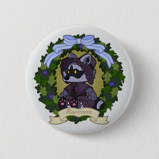 Waschbärknopf Button (Vorderseite)