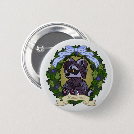 Waschbärknopf Button (Vorne & Hinten)