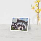 Waschbärkunst-freier Raum notecards Karte (Gelbe Blume)