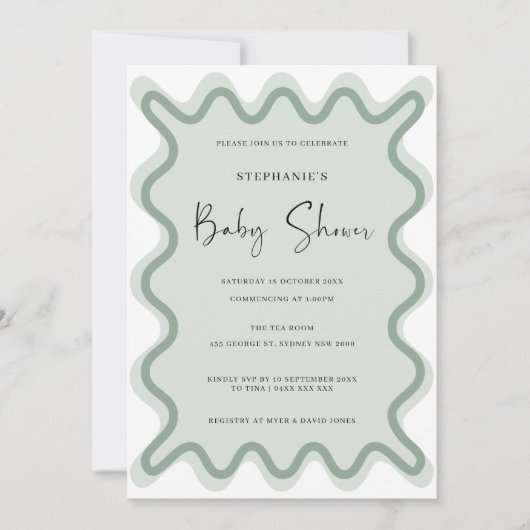 Waschbecken Außenbrasse Kinderdusche Einladung (Vorderseite)