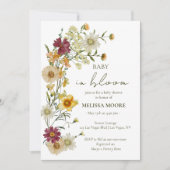 Waschbecken Grün eine kleine Wildblume Babydusche Einladung (Vorderseite)