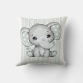 Waschbecken Grüne Wasserfarbe Elephant Neutral Bab Kissen (Rückseite)