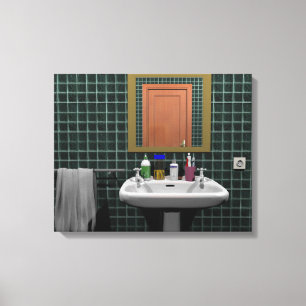 Waschbecken im Badezimmer Leinwanddruck