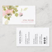 WASCHBLAUSPINK WASSERFARBE ROSE BLUSSTÖCKE VISITENKARTE (Vorne/Hinten)