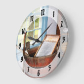 Waschbrett Große Wanduhr (Winkel)