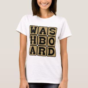 Waschbrett, Waschwerkzeug oder Abs T-Shirt
