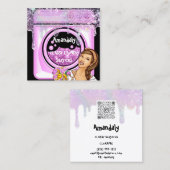 Waschdienst QR-Code schwarz Quadratische Visitenkarte (Vorne/Hinten)