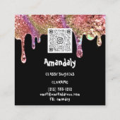 Waschdienst QR-Code schwarz Quadratische Visitenkarte (Rückseite)