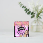 Waschdienst QR-Code schwarz Quadratische Visitenkarte (Stehend Vorderseite)