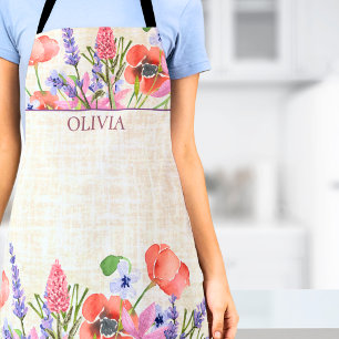 Wäsche Aquarell-Blume - Geburtstagsgeschenk Schürze