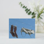 Wäsche auf der Linie Postkarte (Stehend Vorderseite)