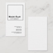 Wäsche Beruflich Minimalistisch Schwarz-weiß moder Visitenkarte (Vorne/Hinten)