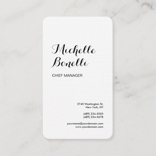 Wäsche Beruflich Minimalistisch Schwarz-weiß moder Visitenkarte (Vorderseite)