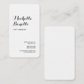 Wäsche Beruflich Minimalistisch Schwarz-weiß moder Visitenkarte (Vorne/Hinten)