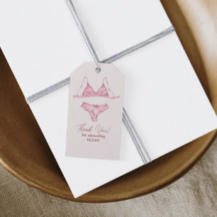 Wäsche Brautdusche Blush Geschenkanhänger