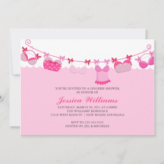 Wäsche-Dusche Einladung (Vorderseite)