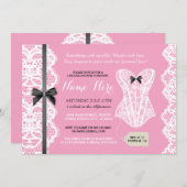 Wäsche-Dusche laden rosa u. schwarzes Brautparty Einladung (Vorne/Hinten)