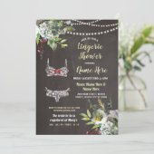 Wäsche-Duschen-Blumenbrautkreide laden hübsches Einladung (Stehend Vorderseite)