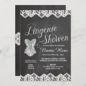 Wäsche-Duschen-Brautparty-Korsett-Kreide laden ein Einladung (Vorne/Hinten)