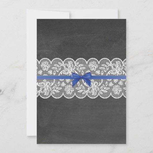 Wäsche-Duschen-Brautparty-laden blaue Bogen-Spitze Einladung (Rückseite)