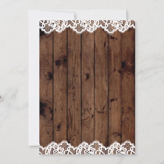 Wäsche-Duschen-Brautparty-laden hölzerne Einladung (Rückseite)