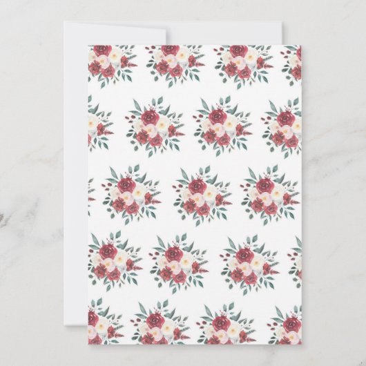 Wäsche-Duschen-GoldAquarell-rotes Sahneblumen Einladung (Rückseite)