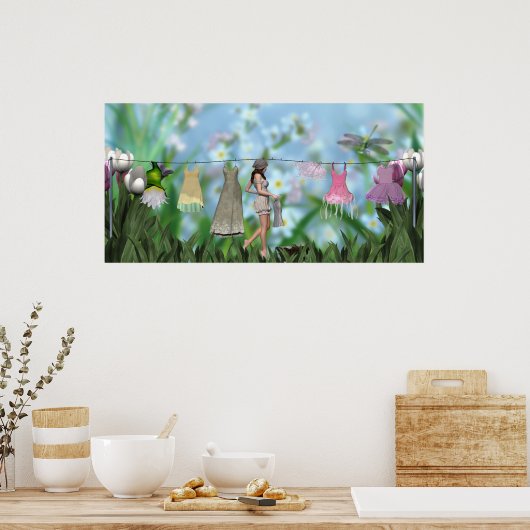 Wäsche-Fee Poster (Küche)