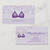 Wäsche-Geschäfts-Karten-Damast-BH lila Visitenkarte (Vorne/Hinten)