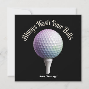 Wasche immer deine Bälle Lustiges Golf-Sportgesche Einladung