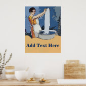 Wäsche Lady Poster (Küche)
