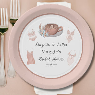 Wäsche & Latte Brautparty Pappteller