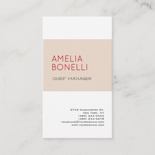 Wäsche Moderne Minimalistische Berufliche Schlicht Visitenkarte (Vorderseite)