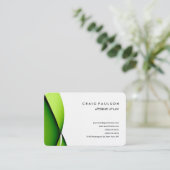 Wäsche Modernes Grün Beruflich Minimalistisch Visitenkarte (Stehend Vorderseite)