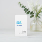 Wäsche Modernes Minimalistisches Berufliches Blau Visitenkarte (Stehend Vorderseite)