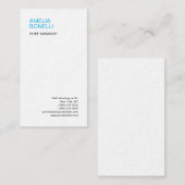 Wäsche Modernes Minimalistisches Schlichtes Blau W Visitenkarte (Vorne/Hinten)