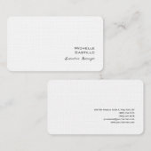 Wäsche Modernes Minimalistisches Schlichtes Weiß Visitenkarte (Vorne/Hinten)