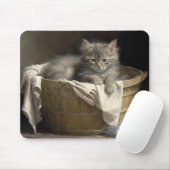 Wäsche- oder Spielzeit Grau-Kitten-Portrait Mousepad (Mit Mouse)