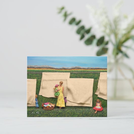 Wäsche Postkarte (Stehend Vorderseite)