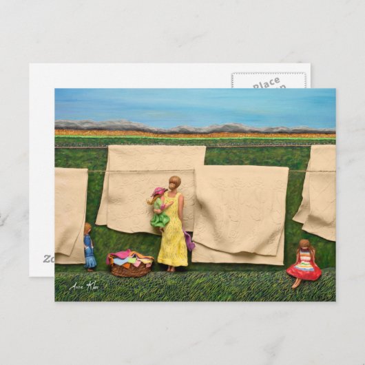 Wäsche Postkarte (Vorne/Hinten)
