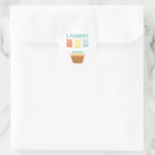 Wäsche Runder Aufkleber (Tasche)