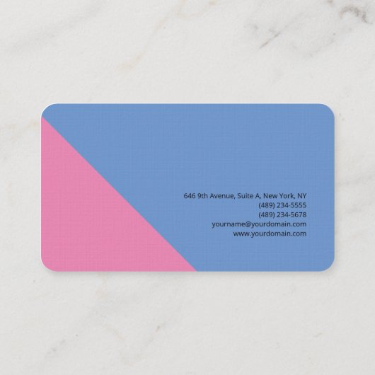 Wäsche Schlicht Minimalistisch rosa Blau Visitenkarte (Rückseite)