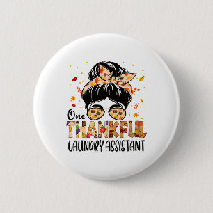 Wäsche Sofort Ein Dankbar Thanksgiving Herbst Herb Button