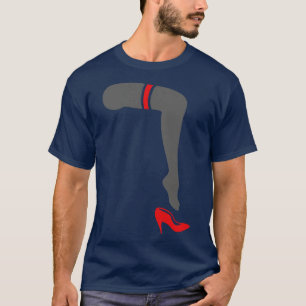 Wäsche Strumpfhosen Beine mit roten und Stöckelsc T-Shirt