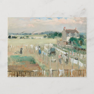 Wäsche zum Trocknen bringen   Berthe Morisot Postkarte