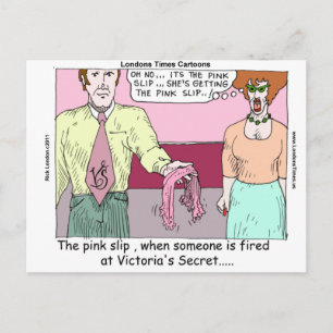 Wäschegeschäft Pink Slip Lustige Geschenke T-Shirt Postkarte