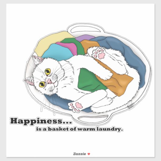 Wäschekatze Aufkleber (Blatt)